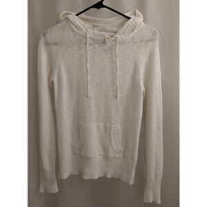 No Boundaries Winter White Hooded Pullover Women's Sweater, size M (7-8)